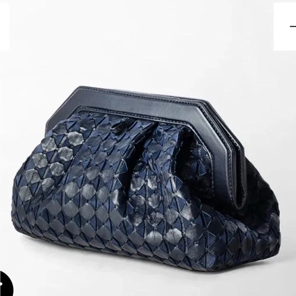 Serapian Mosaico Secret Navy Blue Clutch - Picture 4 of 8